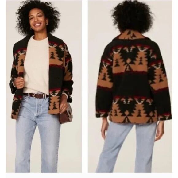 XiRENA Jackets & Blazers - Xirena Koda Jacket Medium Southwestern Boho Aztec Plush Fleece Button Front